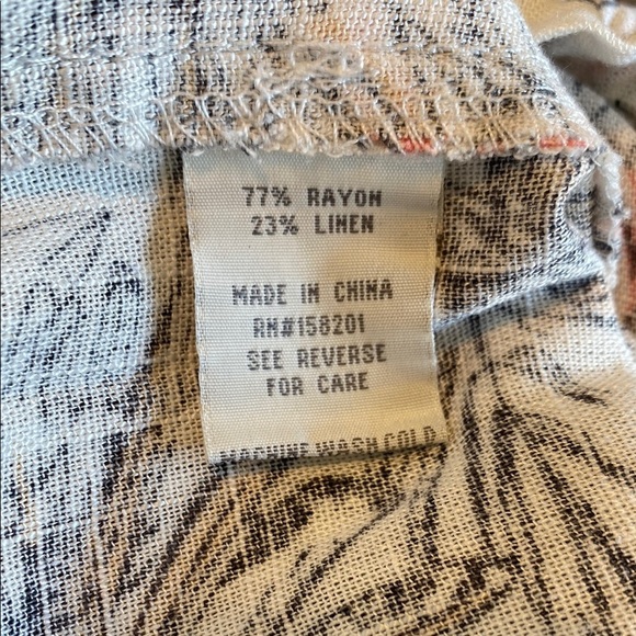 CALI 1805 Los Angeles Pant Flare Wide Leg Linen Tropical Drawstring Size Small - Picture 7 of 14